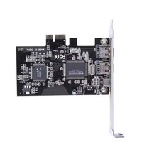 Carte Firewire, adaptateur PCIe Firewire 800 pour Windows 10 avec support et câble à profil bas, 3 ports (2x6 broches 1x4 broches) IEEE 1394