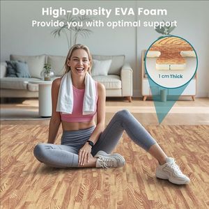 Alfombrilla de espuma EVA con textura de madera, baldosas de espuma entrelazadas, tapetes de ejercicio, <span class=keywords><strong>suelo</strong></span> protector tipo rompecabezas para gimnasio en casa - Product Image 2