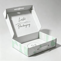 Boîte cadeau en carton rigide de luxe pliable de grande taille avec poignée en plastique, impression personnalisée