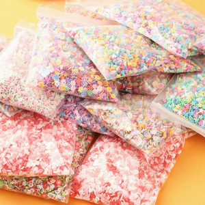 Perles en plastique en forme de cœur, mélange de rouge, rose et blanc, confettis et paillettes pour la fabrication de bijoux - Product Image 6
