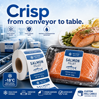 Étiquettes de qualité alimentaire pour la chaîne du froid YSB |   Autocollants personnalisés pour congélation profonde |   Reste croustillant du convoyeur au comptoir