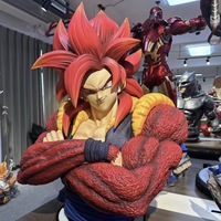 Buste en Résine Grandeur Nature de Vegeta & Gogeta, Sculpture en Fibre de Verre, Statue de Personnage d'Anime, Artisanat en Résine Fait Main, Animation
