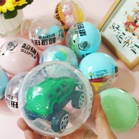 Jouets en capsule surprise en forme d'œuf torsadé entièrement transparents de 100 mm pour distributeur automatique de gachapon