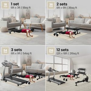 Ensemble de <span class=keywords><strong>tapis</strong></span> de gym emboîtables en EVA CA de 18 pièces (12,6x12,6x0,4 po) - Revêtement de sol protecteur antichoc et antidérapant pour la maison - Product Image 3