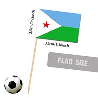 Drapeaux de gâteau jetables personnalisés en gros 3,5x2,5cm pour événements sportifs Djibouti et jeux de bâtonnets
