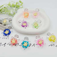 Tortue Lumineuse Colorée Kawaii 3cm 4.6cm, Tortue Transparente qui Brille dans la Nuit, Jouet pour Enfants, Ornements en Résine 3D, Paillettes, Décoration DIY