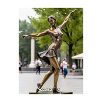 Statue promotionnelle de danseuse de ballet pour décor carré Sculpture de danse personnalisée Statue féminine dansante grandeur nature en bronze
