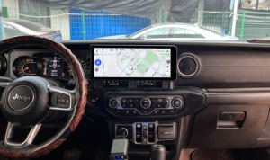 Pour Jeep Wrangler 18-22, écran tactile de 12,3 pouces, modification du tableau de bord de la voiture avec navigation intégrée, GPS Android DSP USB - Noir et rouge - Product Image 5