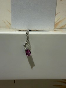 Collier minimaliste en or rose avec saphir rose et diamant, pendentif goutte pierre de naissance naturelle, bijoux pour la vie quotidienne, cadeau d'anniversaire pour elle - Product Image 3