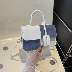 Toptan ekleme omuz çantaları moda PU deri bayan çanta kare koltukaltı Crossbody çanta blok - Product Image 1