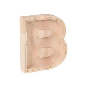 Handcrafted Wooden Letter Piggy Bank Customizable Kids Savings Bank for Birthdays Gift - Product Image 2