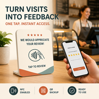 Carte NFC Google Review Vorx Tech avec texte personnalisé et code QR dynamique programmable, en PVC acrylique, OEM ODM