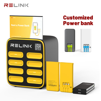 Relink Charge rapide 8000Mah Station de location de batterie externe partagée Station de charge mobile à 8 emplacements