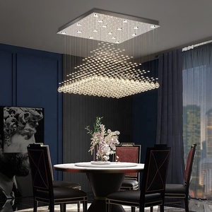 Carré Atmosphérique Pyramide Suspendu Ligne Cristal Lampe Salon Licht En Gros <span class=keywords><strong>Moderne</strong></span> <span class=keywords><strong>Restaurant</strong></span> Lustre <span class=keywords><strong>Décoration</strong></span> - Product Image 3
