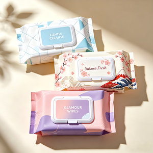 Lingettes démaquillantes pour le visage féminin, grande taille, avec logo personnalisé, lingettes jetables - Product Image 2