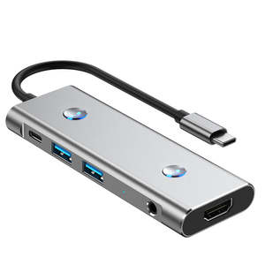 ฮับ USB-C คุณภาพสูง อะแดปเตอร์มัลติพอร์ต 8 in 1 แท่นเชื่อม<span class=keywords><strong>ต่อ</strong></span>และฮับสถานีเชื่อมต่อ USB-C สำหรับพีซี โทรศัพท์ และโน้ตบุ๊ก - Product Image 3