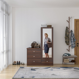 Armario de Dormitorio <span class=keywords><strong>con</strong></span> Puerta Corredera, Muebles de Melamina, Armario Marrón <span class=keywords><strong>con</strong></span> Cajón, <span class=keywords><strong>Precio</strong></span> de Fábrica Zhiqu - Product Image 3
