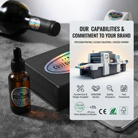 Autocollants personnalisés en vinyle pour flacons, impression sur mesure, autocollants holographiques pour bouteilles de 3 ml, 5 ml, 10 ml