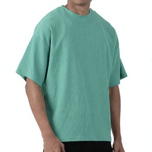 T-shirt Oversize Homme 240 GSM 100% Coton Fabrication OEM Personnalisée Haute Qualité Respirant Manches Courtes Uni Épaules Tombantes - Product Image 4