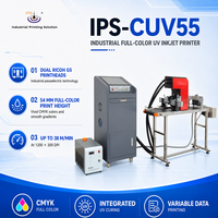 Imprimante jet d'encre UV industrielle haute vitesse IPS-CUV55 CMYK avec encre blanche, imprimante jet d'encre piézoélectrique pour l'impression sur canettes et équipements plastiques
