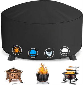 Hot Selling Round Waterproof Heavy Duty Outdoor Firepit <b>Cover</b> for <b>Patio</b> and Garden Fire Bowls and <b>Tables</b> - Product Image 1