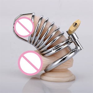 大人のケージ膀胱カテーテルステンレス鋼の欲望制御リングは愛を作る大人の製品男性の純血症ケージデバイス - Product Image 1