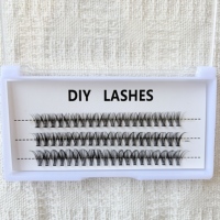Cils en grappe à 3 rangées, petite taille, longueur mixte, personnalisables, faits à la main, marque privée, faux cils en gros, faux cils