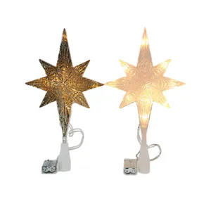 2022 New Custom Christmas Ornament Christmas Star Led Light Topper Star Tree Ornament