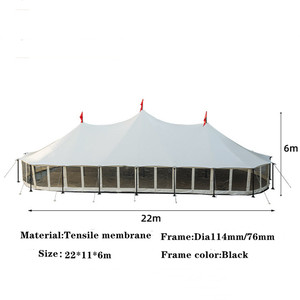Tienda de campaña ignífuga grande a prueba de rayos UV de 200 m² con paredes laterales impermeable para bodas, fiestas, hoteles, campings - Product Image 5