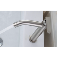 Robinet de lavabo moderne en acier inoxydable brossé à levier élévateur à arc élevé et à froid unique pour salle de bain d'hôtel