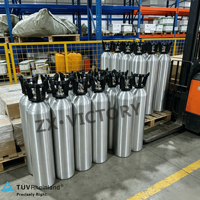 Bouteille de gaz en aluminium sans soudure ZX Factory TPED AA6061 pour CO2, 0,6L, 2L, 4L, valve CGA320, qualité alimentaire, pour sodas et boissons, logo personnalisé