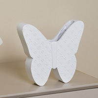 R37 Plain Flower Vase Handtasche Harz Weiß Zeitgenössische Vasen Schmetterling Stereo regular arität Für Home Tabletop Herzstück Dekor