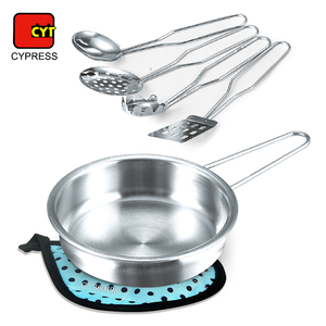 Giocattoli educativi pentole da cucina utensili in acciaio inox cucina Set da cucina giocattoli per finta gioco pentole <span class=keywords><strong>giocattolo</strong></span> - Product Image 5