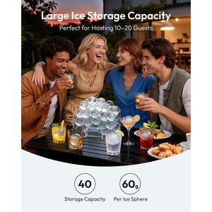Máquina para Hacer Bolas de Hielo EUHOMY 2 en 1, Máquina de Hielo Esférico Estándar para Uso Doméstico en la Encimera - Product Image 4