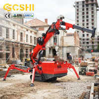 Mini-grue araignée sur chenilles de 1,5 tonne, 3 tonnes, 5 tonnes, 8 tonnes, avec flèche télescopique hydraulique et télécommande, certifiée CE pour la construction