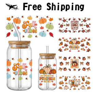 Envío Gratis, Gran Oferta: Vasos de Vidrio UV de 16oz para Calcomanías Impresas, Vasos de Goma Prensada en Frío, Adhesivos de Astrología, Piscis, Flores, Venta al por Mayor - Product Image 2