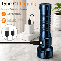 Lampe torche portable en aluminium étanche et zoomable, 4+1 LED, mode stroboscopique, rechargeable par USB, pour le camping en plein air