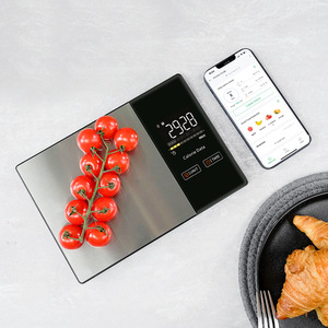 Balance de cuisine intelligente en verre trempé avec calculateur nutritionnel intégré - Product Image 1