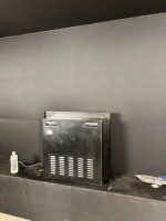 Insert de cheminée électrique carré encastré en acier avec panneau de verre marbré, télécommande, chauffage intérieur