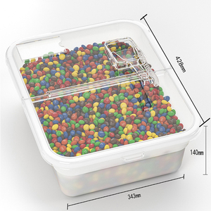 Boîtes de rangement alimentaire en plastique acrylique PET PC en vente chaude, boîte à bonbons et à noix avec cuillère pour le stockage en vrac de bonbons - Product Image 2