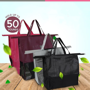 Siêu thị mua sắm ủng hộ <span class=keywords><strong>600D</strong></span> Polyester tái sử dụng vải lưu trữ lớn Túi bãi biển không thấm nước tàu sân bay Tote <span class=keywords><strong>Bag</strong></span> với xử lý Logo - Product Image 4