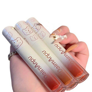 DAIMANPU 6 Farben Lippen glasur Matt Langlebig Feuchtigkeit spendend Lip gloss <span class=keywords><strong>Glitter</strong></span> Gefärbt Flüssiger Lippenstift Rote Lippen Tönung
