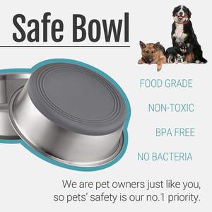 Nonslip Rubber Bottom Water <b>Dog</b> <b>Bowls</b> Food Grade Premium Safe Pet <b>Bowls</b> Easy to Clean for Water <b>Dog</b> <b>Bowls</b> - Product Image 4