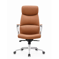 Chaise de bureau exécutive ergonomique moderne en cuir PU avec dossier mi-haut, confortable pour la maison/le bureau