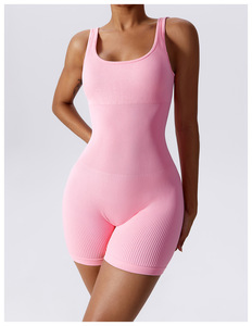 ODM ชุดกระชับสัดส่วนสตรีผ้าไนลอนสแปนเด็กซ์ระบายอากาศได้ดีมีความยืดหยุ่นสูงเสื้อออกกำลังกายที่หัวเข่าทรงหลวมขนาดใหญ่พิเศษในฤดูร้อน - Product Image 4