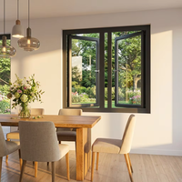 Fenêtres à battants modernes en alliage d'aluminium pour appartements résidentiels, insonorisées, double vitrage trempé, résistantes à la corrosion, durables, écoénergétiques