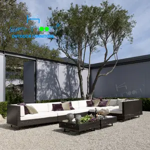 Ensemble de canapé de patio en rotin, meubles d'extérieur, haute qualité, avec réduction, nouveau design (22084)