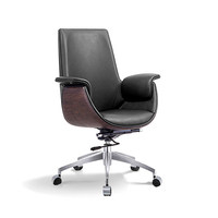 Chaise de bureau exécutive moderne avec structure en acier inoxydable pivotante et hauteur réglable