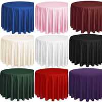 ANNIELU Vente en gros Nappe ronde en polyester de 120 pouces, blanche, pour mariage, fête, hôtel, banquet