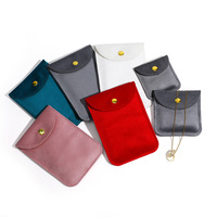 Pochette à bijoux en velours avec logo personnalisé, boucle dorée, pour bagues, colliers, bracelets, boucles d'oreilles, montres, pierres précieuses, fermeture à bouton, pour le rangement et les cadeaux